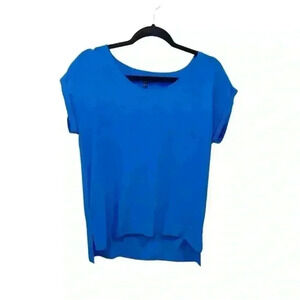 Eileen Fisher 100% Silk‎ Oversized Tunic Style Top | Blue | SZ XS